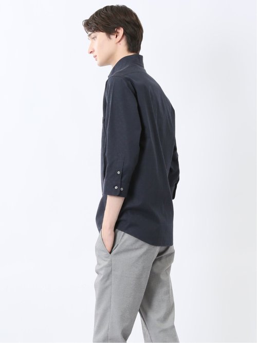 ペイズリードビー スタンドカラー7分袖シャツ