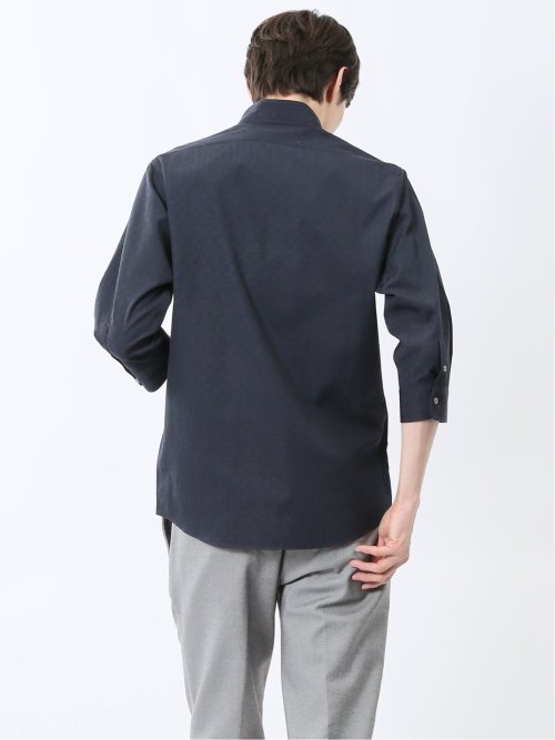 ペイズリードビー スタンドカラー7分袖シャツ