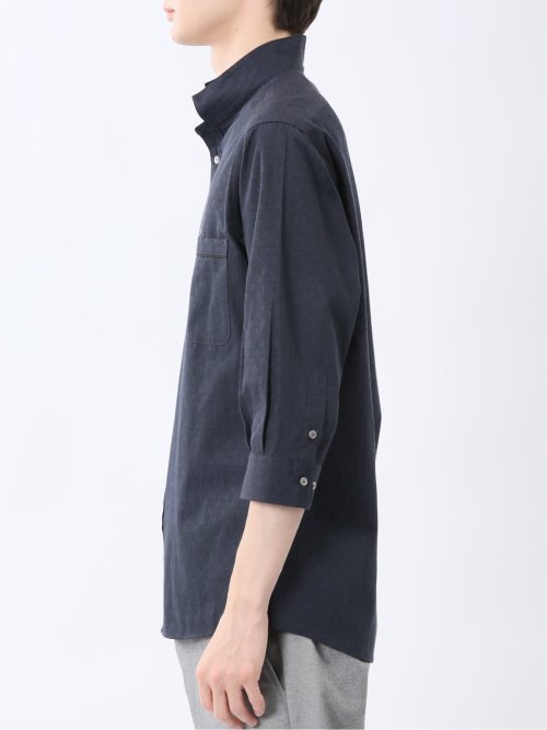 ペイズリードビー スタンドカラー7分袖シャツ