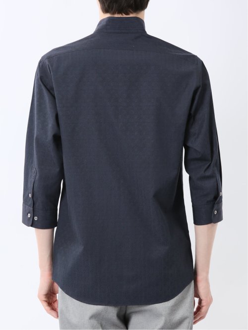 ペイズリードビー スタンドカラー7分袖シャツ