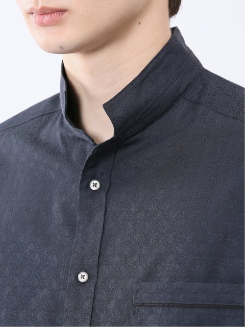 ペイズリードビー スタンドカラー7分袖シャツ