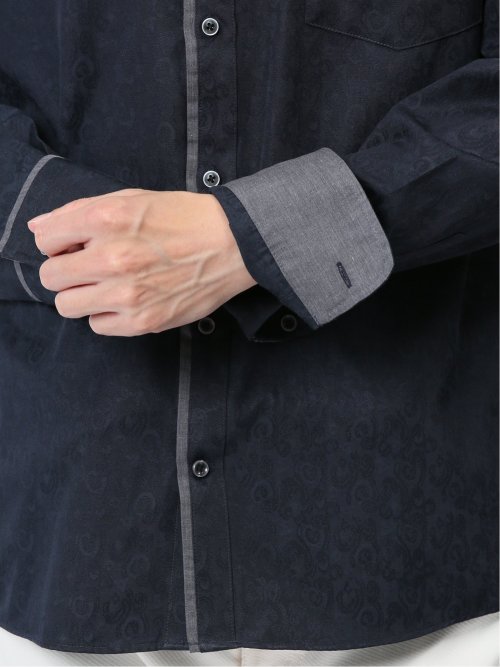 ドビー スタンドカラー長袖シャツ