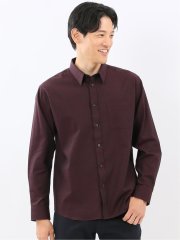 ストレッチ ジャガード レギュラーカラー長袖シャツ