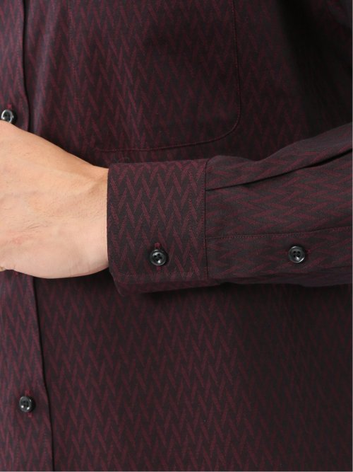 ストレッチ ジャガード レギュラーカラー長袖シャツ