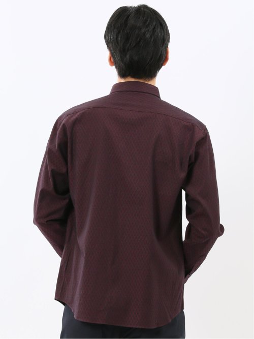 ストレッチ ジャガード レギュラーカラー長袖シャツ