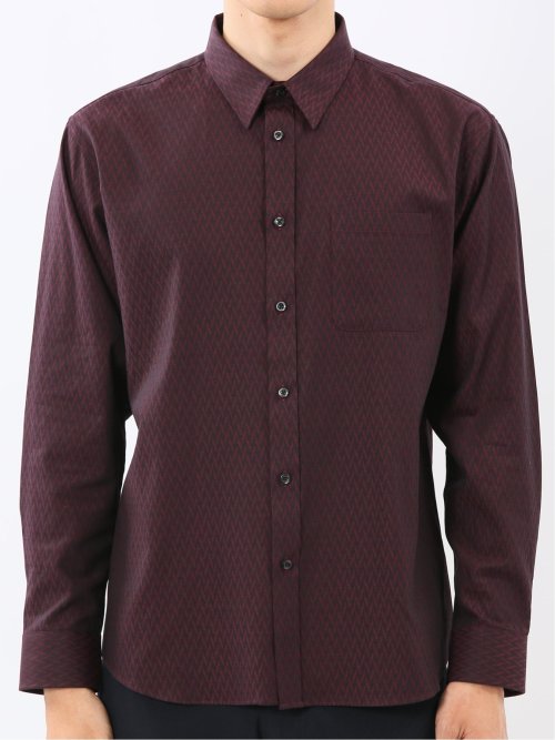 ストレッチ ジャガード レギュラーカラー長袖シャツ