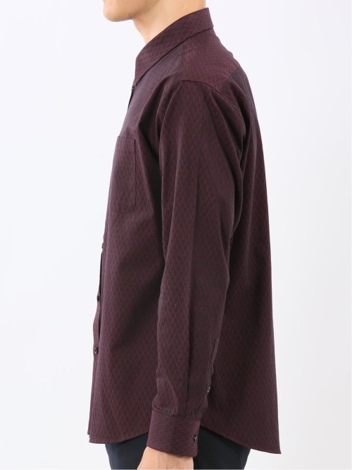 ストレッチ ジャガード レギュラーカラー長袖シャツ