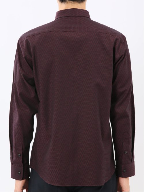 ストレッチ ジャガード レギュラーカラー長袖シャツ