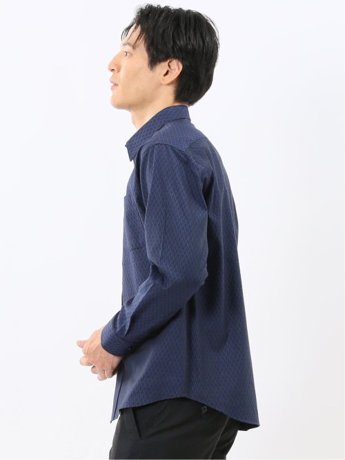 ストレッチ ジャガード レギュラーカラー長袖シャツ