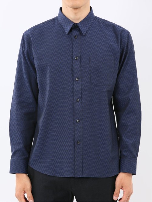 ストレッチ ジャガード レギュラーカラー長袖シャツ