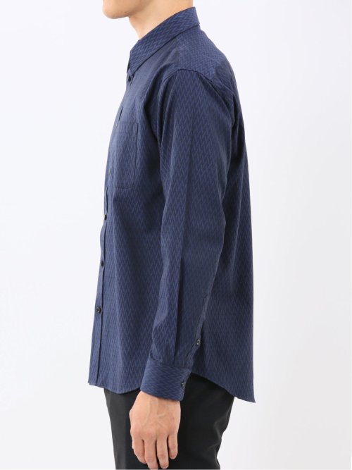 ストレッチ ジャガード レギュラーカラー長袖シャツ