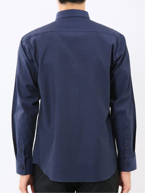 ストレッチ ジャガード レギュラーカラー長袖シャツ