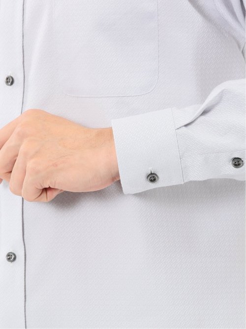 ストレッチ ジャガード ワイドカラー長袖シャツ