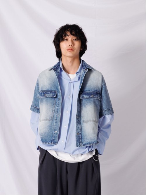 ドロー/DRAW Wフラップ デニムシャツ