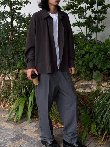 ドロー/DRAW ストレッチ ビックシルエット 長袖シャツ （ユニセックス）