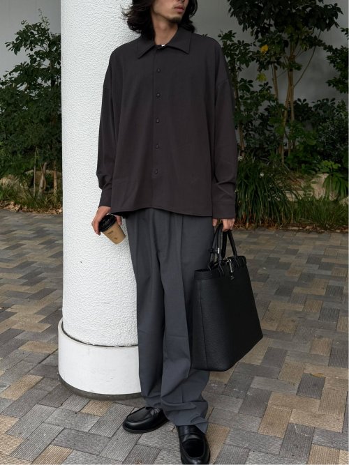 ドロー/DRAW ストレッチ ビックシルエット 長袖シャツ （ユニセックス）