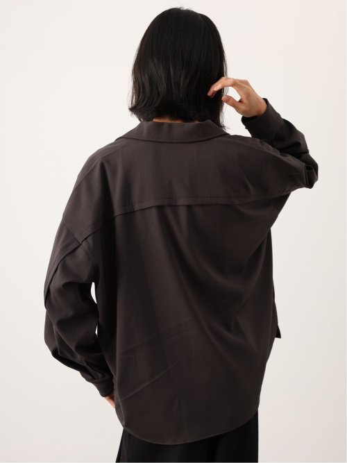 ドロー/DRAW ストレッチ ビックシルエット 長袖シャツ （ユニセックス）