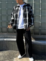 ドロー/DRAW ストレッチ ビックシルエット 長袖シャツ （ユニセックス）