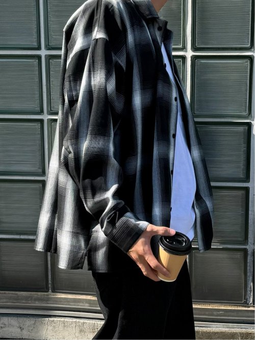 ドロー/DRAW ストレッチ ビックシルエット 長袖シャツ （ユニセックス）