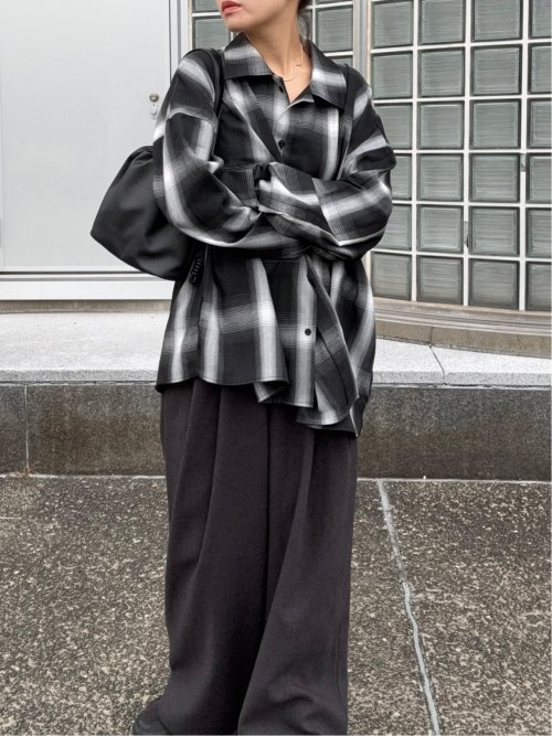 ドロー/DRAW ストレッチ ビックシルエット 長袖シャツ （ユニセックス）