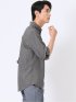 リネン調 ボタンダウン 7分袖 シャツ