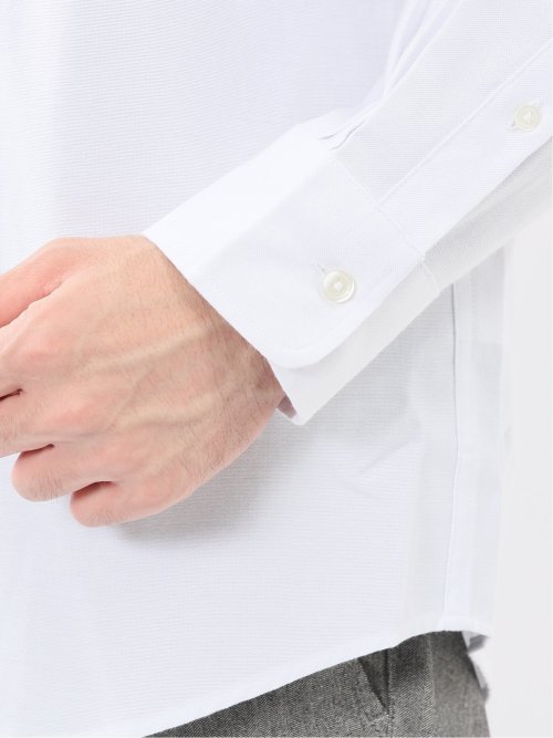 綿混オックス ボタンダウン 長袖シャツ