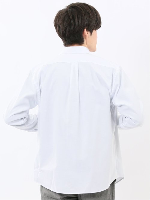 綿混オックス ボタンダウン 長袖シャツ