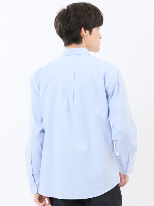 綿混オックス ボタンダウン 長袖シャツ