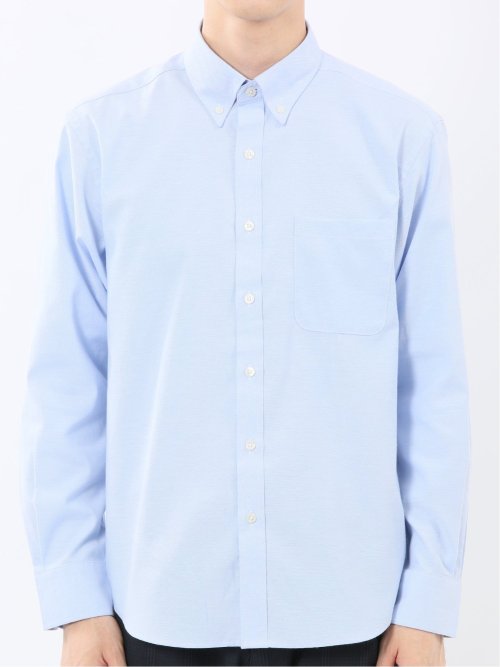 綿混オックス ボタンダウン 長袖シャツ