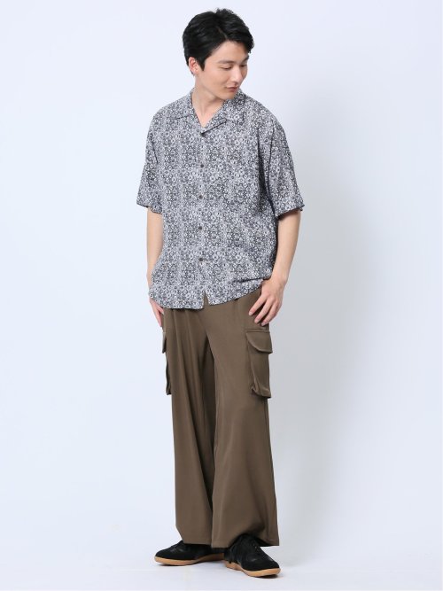 幾何学柄シャツ(M ブラック): トップス｜Right-on公式オンライン
