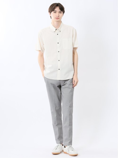 吸水速乾 パナマ ボタンダウン半袖シャツ