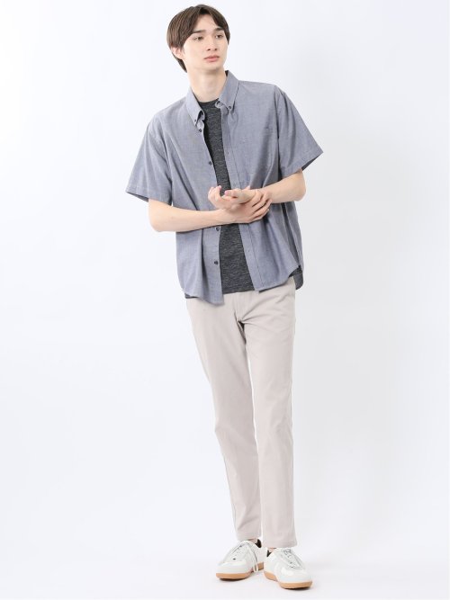 吸水速乾 パナマ ボタンダウン半袖シャツ