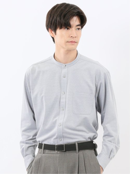 アルティマ バンドカラー ビジカジ長袖シャツ(M 04グレー): トップス