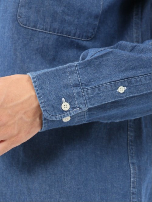 カンタベリーウッド/CANTERBURY WOOD 綿100% デニム レギュラーカラー長袖シャツ