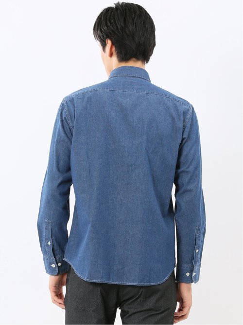 カンタベリーウッド/CANTERBURY WOOD 綿100% デニム レギュラーカラー長袖シャツ