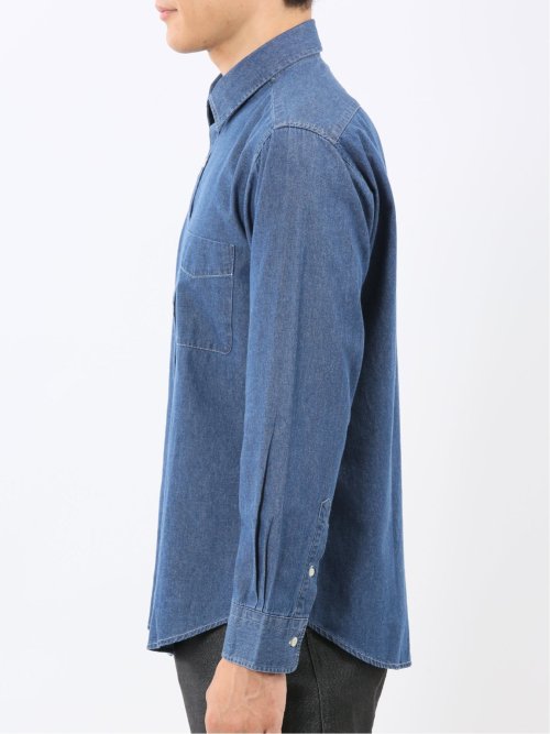 カンタベリーウッド/CANTERBURY WOOD 綿100% デニム レギュラーカラー長袖シャツ