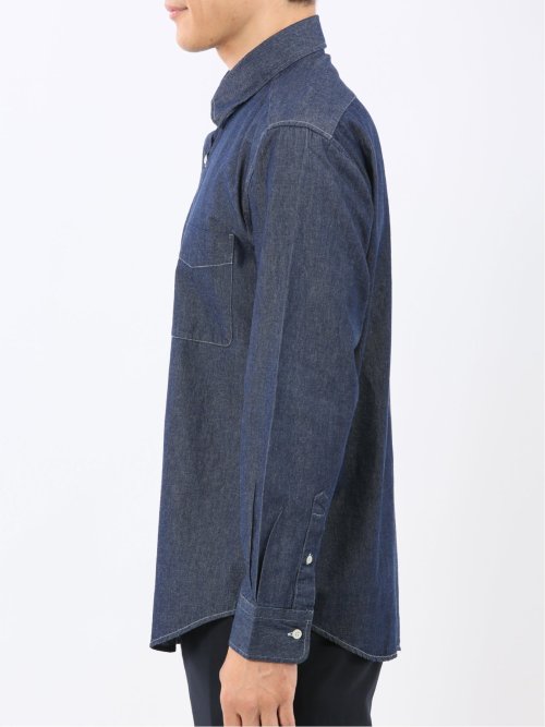 カンタベリーウッド/CANTERBURY WOOD 綿100% デニム レギュラーカラー長袖シャツ