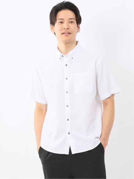 綿100% ドビー ボタンダウン半袖シャツ