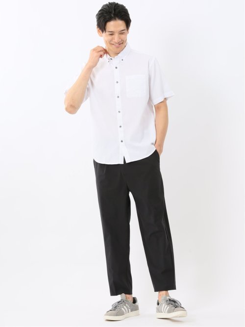 綿100% ドビー ボタンダウン半袖シャツ