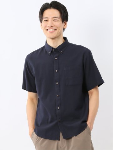 綿100% ドビー ボタンダウン半袖シャツ