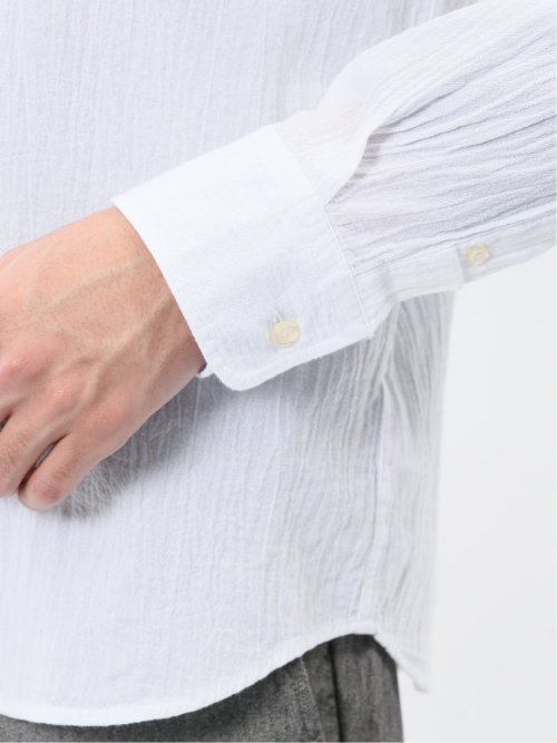 パネライ/PANERAI 綿クレープ&サッカー ボタンダウン長袖シャツ