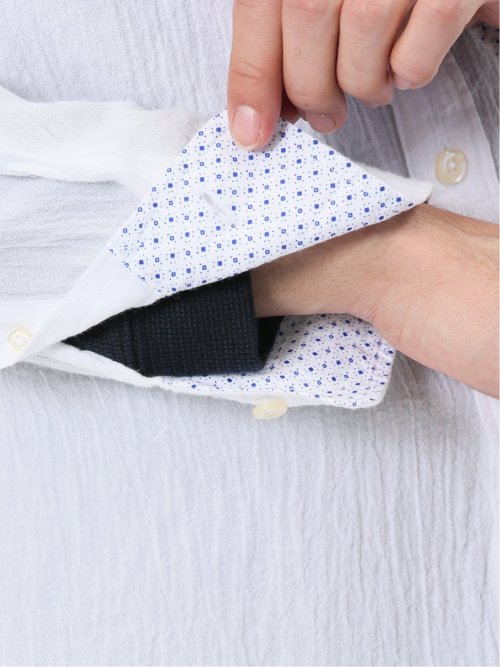 パネライ/PANERAI 綿クレープ&サッカー ボタンダウン長袖シャツ