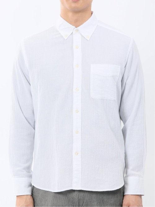 パネライ/PANERAI 綿クレープ&サッカー ボタンダウン長袖シャツ