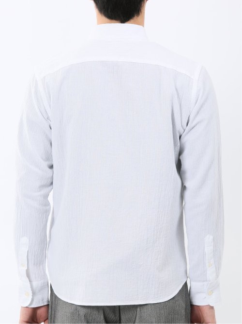 パネライ/PANERAI 綿クレープ&サッカー ボタンダウン長袖シャツ