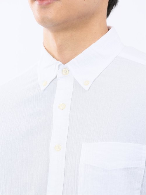 パネライ/PANERAI 綿クレープ&サッカー ボタンダウン長袖シャツ