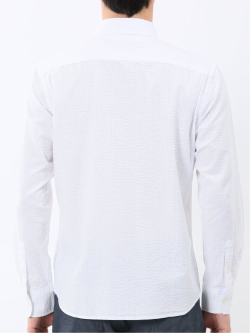 パネライ/PANERAI 綿クレープ&サッカー ボタンダウン長袖シャツ