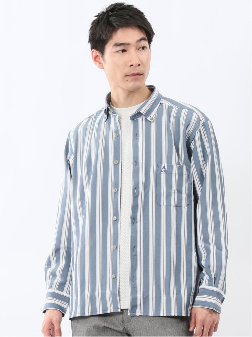 ジェリー/GERRY ストライプ 長袖シャツアウター(M 70青): トップス