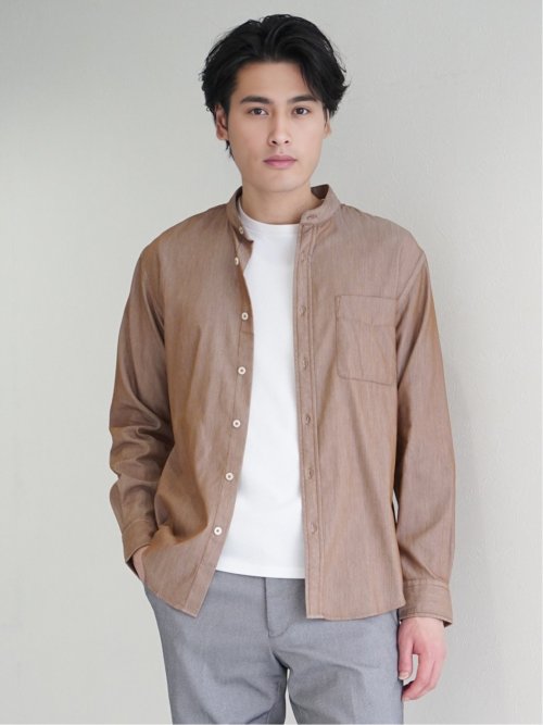 コードレーン バンドカラー長袖シャツ