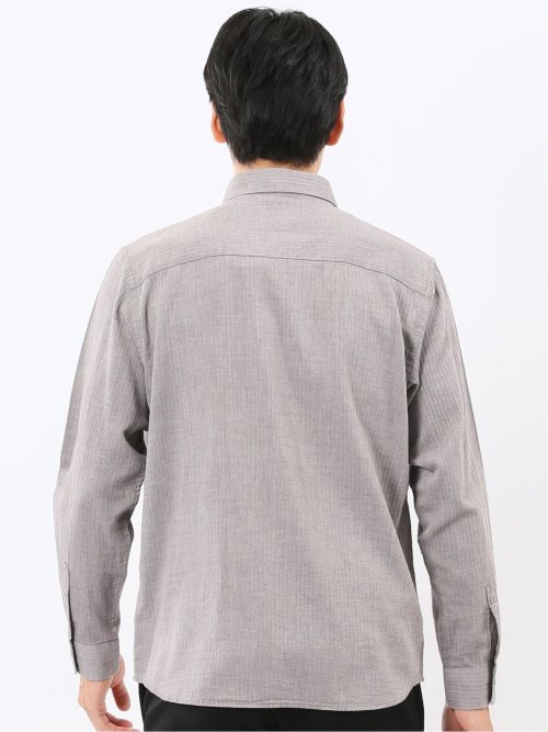 綿100% ヘリンボン ボタンダウン長袖シャツ