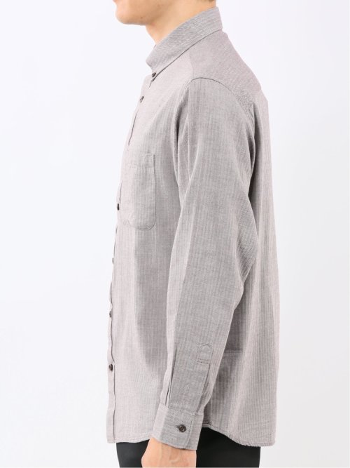 綿100% ヘリンボン ボタンダウン長袖シャツ